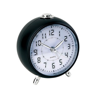 Réveil silencieux rond noir de 3,5 pouces sans tic-tac avec cadran LED et veilleuse pour lit - Product Image 1