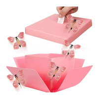 Caja de Regalo Explosiva de Mariposas de Cartón Biodegradable, Caja Sorpresa con Mariposas Voladoras en Forma de Corazón para Cumpleaños y Bodas