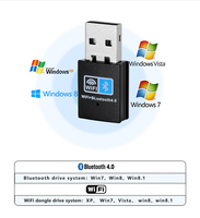 Clé USB WiFi sans fil 2,4 GHz et BT4.0 150 Mbps pour ordinateur de bureau