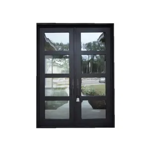 定制平开窗铝合金玻璃门外安全入口铝制大门
