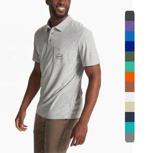 Wholesale OEM Custom Logo Screen Print Golf Polo Pocket Shirt Luxury High Quality Knitted Polo Shirt for Men With Two Buttons