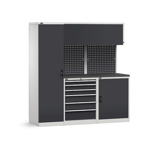 Fami GARAGE095 muebles de taller modulares con tapa de goma, 1940x640x2000mm - Product Image 1