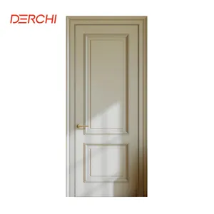 DERCHI Customized solid wood flat door entrance door modern design wooden doors for house