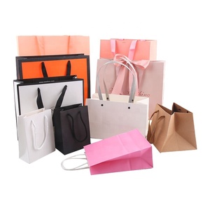 Wholesale Disposable Environmental Protection Biodegradable Gift Kraft Custom Shopping Logo Luxury Clothing Food Paper Bags