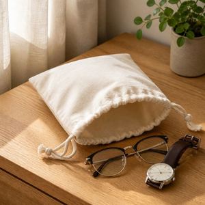 Wholesale Cotton Muslin Drawstring Pouch Jewelry Packaging Custom Logo Eco Bag <b>Rings</b> <b>Watches</b> Glasses Storage - Product Image 1
