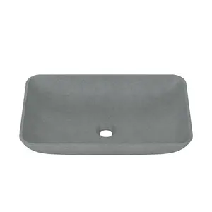 Project Specific Concrete Bathroom Countertop Wash Basin Mottled Bluish Grey Industrial Style Toilet Concrete Wash Basin