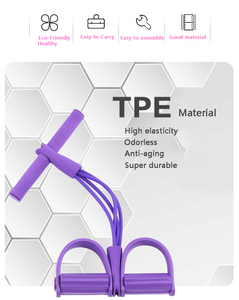 Nhà Máy nguồn đa chức năng kháng ban nhạc 4-ống đàn hồi ngồi lên kéo sợi dây thừng với bàn đạp chân bụng Exerciser thiết bị fitn - Product Image 2