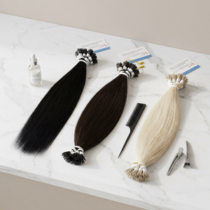 Extensions de cheveux 100% naturels, lisses, à pointe I, disponibles en plusieurs couleurs, 8-26 pouces, fournisseur en gros - Product Image 1