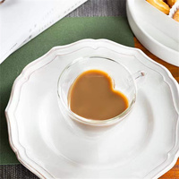 Mug à café en verre borosilicate en forme de bouteille, double paroi, capacité 160ml/240ml, couleur transparente, style classique, personnalisable, pour les fêtes