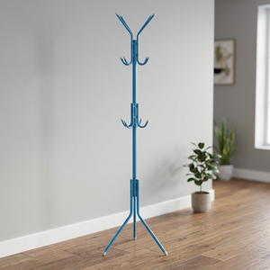 Modern Metal <b>Standing</b> <b>Coat</b> Rack <b>with</b> Adjustable Height for Living Room <b>Storage</b> Holders & Racks in Light Blue Color - Product Image 5