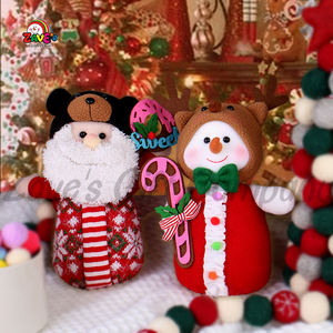 عنصر عيد الميلاد من Zaves 9 "صغير أحمر أخضر سانتا رجل ثلج مع دب أسود وقبعة قرن الوعل قبعة للطفل مستلزمات الشتاء والديكور المنزلي - Product Image 6