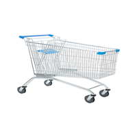 Chariot de courses en fil style européen personnalisé, accessoire de supermarché, pratique, 100 L