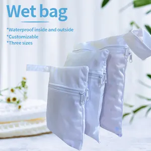 Bolsas de pañales impermeables con cremallera, impermeables, personalizadas, fáciles de llevar, de tela