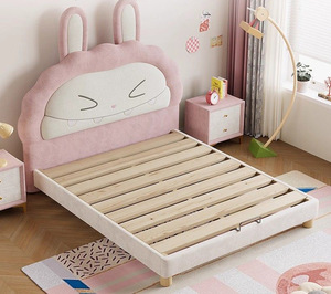 Cama de Madera para Niñas, Diseño de Animales Bonitos y Cómodos, Juego de Dormitorio para Adolescentes, Cama en el Dormitorio - Product Image 2