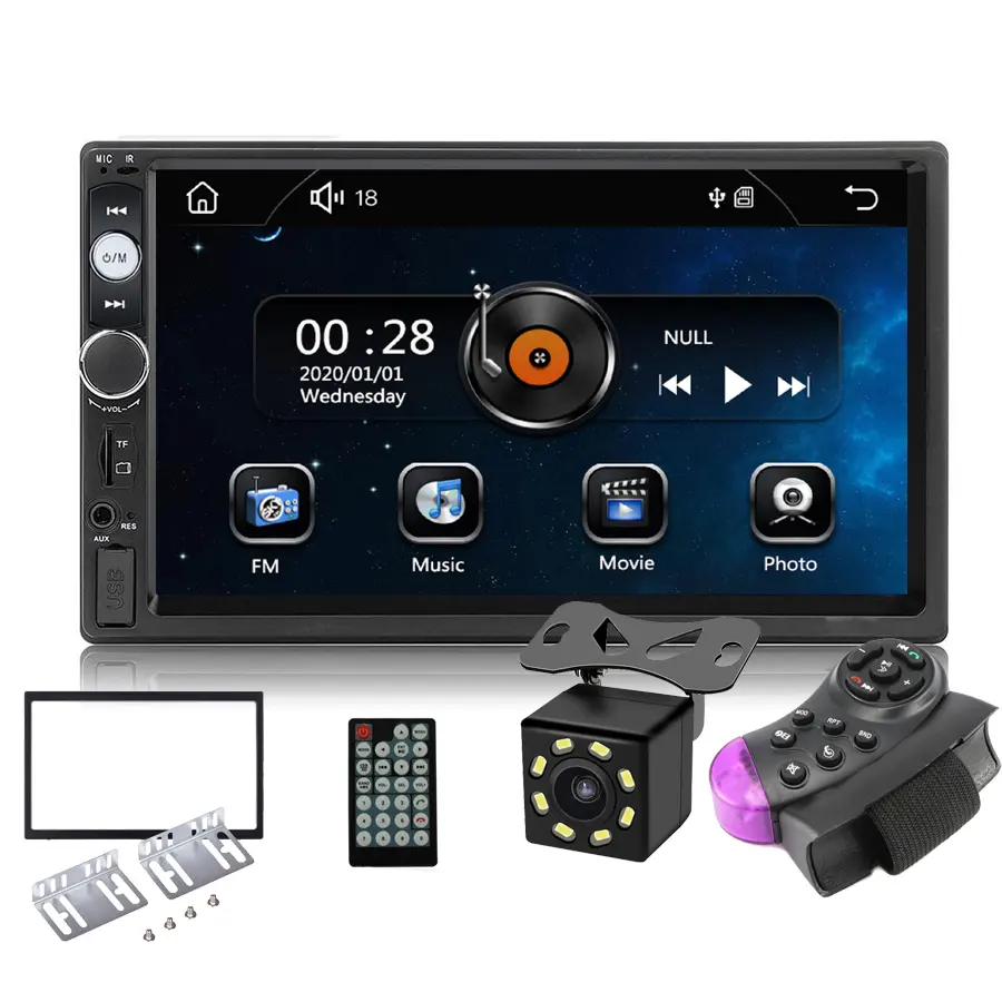 7010 7 Inch Touch Screen 2 Din BT FM MP3 MP4 Audio Video USB In Dash Car Auto Radio Stereo MP5 Player