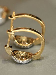 Pendientes de Aro Xinfly de Lujo en Oro Real de 18K con Diamante Natural de 0.42ct, Diseño Unisex Moderno para Fiestas y Regalos - Product Image 4