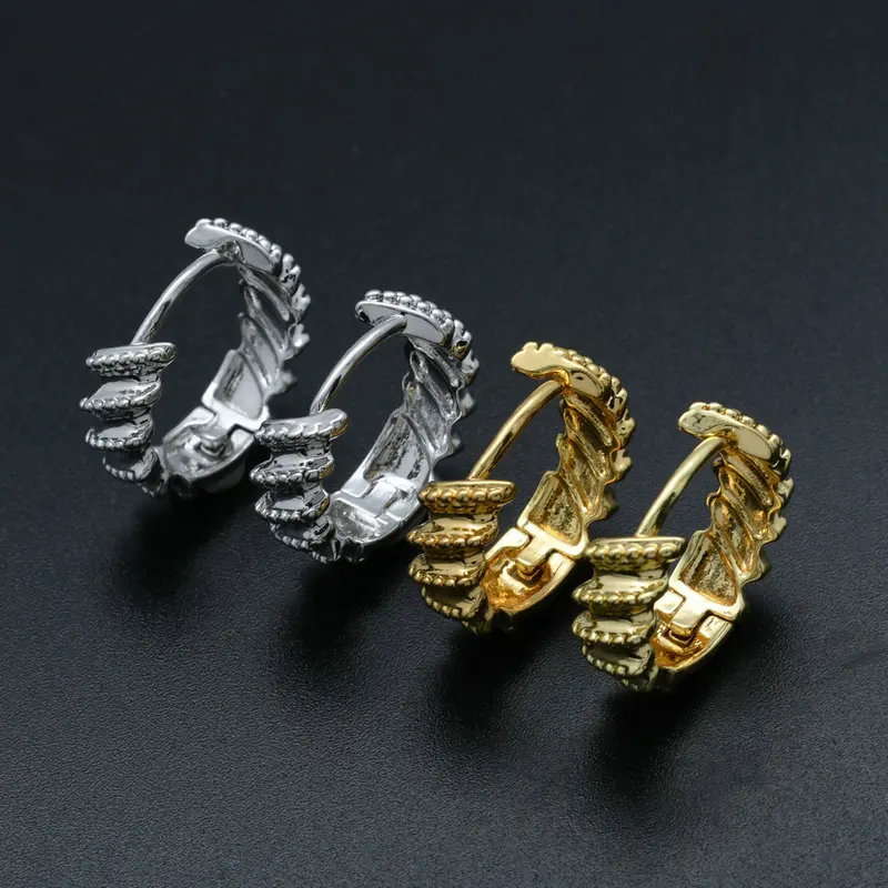 Prezzo di fabbrica 18K oro reale placcatura forma d'onda 18mm orecchini a cerchio per la moda donna gioielli