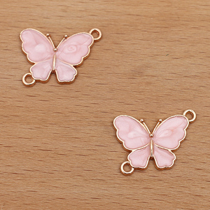 1.4Cm * 2Cm Twee Gaten Kleurrijke Emaille Vlinder Hanger Ornamenten Zinklegering Vlinder Connecter Bedels Voor Diy Ketting Armband - Product Image 6