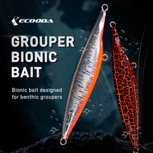 Ecooda Appât Bionique Mérou Corps Aplati sur le Côté 4 Pièces Clous en Acier Inoxydable Oeil 3D - Product Image 3