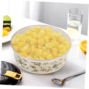 Lot de 3 bols de rangement en céramique de porcelaine peints à la main avec couvercle, accessoires de cuisine colorés et abordables pour fruits et aliments, en gros - Product Image 6