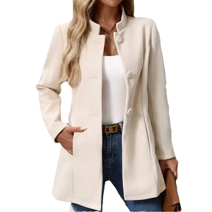 Abrigo Casual de Invierno para Mujer de Alta Calidad y Precio Accesible, con Capucha, Mezcla de Lana, Transpirable, Diseño Personalizado de Alta Costura, Cuello Alto - Product Image 4