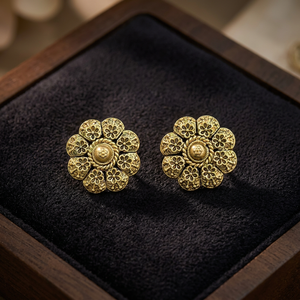 Pendientes de Aro Clásicos con Baño de Oro Antiguo y Cristales de Imitación para Mujer, Joyería de Moda de Diseño - Product Image 3