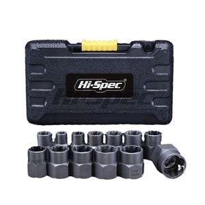   Extractor <span class=keywords><strong>de</strong></span> Tuercas Oxidadas con Rosca Inversa, Herramienta Antideslizante para Desmontar Neumáticos, Acero al Cromo Vanadio Negro OLIVER - Product Image 5