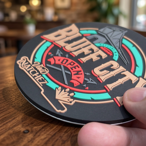 Parches con Logotipo Personalizado en 3D, Posavasos Redondos de Goma PVC Suave con Logotipo en Relieve, Tapete de Silicona Plástica para TAZAS - Product Image 3