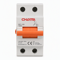 Interrupteur de commutation double alimentation SF7-125 125A 4P 230/400V IEC/EN 60947-6-1 CE Rail DIN 1-0-2