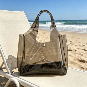 Custom Jelly Pvc <b>Tote</b> Transparent Vest Soft <b>Plastic</b> Handbag for Shopping Gift Packaging Reusable Bag - Product Image 1