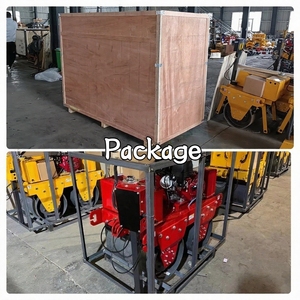 รถบดถนนแบบดรัมคู่เครื่องยนต์ดีเซลระบายความร้อนด้วยอากาศรองรับการอัดดินยางมะตอยแบบเดินตาม - Product Image 5