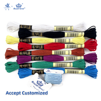 8 pièces bricolage haute couleur fixe point de croix Crochet motif broderie à la main couture câblage ensemble mercerisé coton tricot