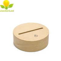Support de lampe acrylique en bois de hêtre naturel de bonne qualité, interrupteur tactile USB, Base de lumière Led avec boîte à piles