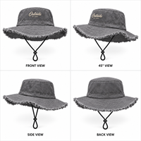 Chapeau Bob en Coton Respirant à Large Bord avec Cordon Ajustable, Certifié CE et Conforme RoHS, Personnalisable par Broderie, Vente en Gros OEM