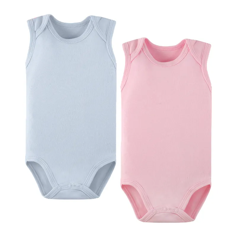 Ananbaby Wholesale Hot Summer Cool Sleeveless Newborn Rompers Unisex Wear Soft Cotton Bodysuit Baby