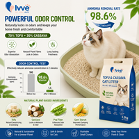70% Tofu 30% Singkong Pasir Kucing Alami Berbasis Tanaman Dapat Dibuang di Toilet Cepat Menggumpal Rendah Debu Pasir Kucing