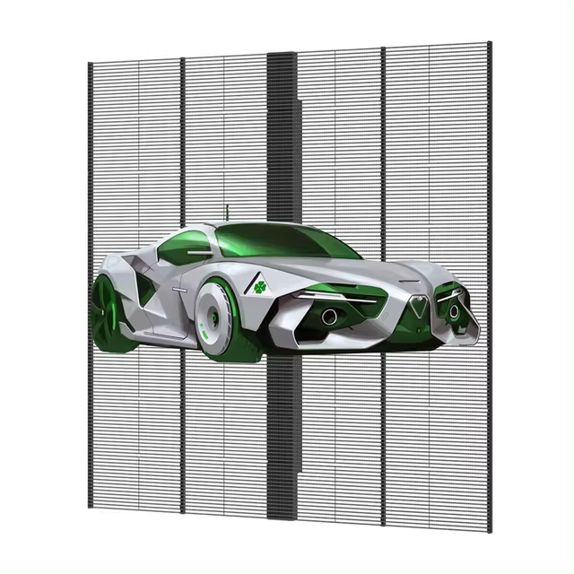 P3.91-7.81mm Indoor Outdoor Curtain Transparent Glass Screen LED Video Wall Shopping Mall Advertising High Brightness LED Screen