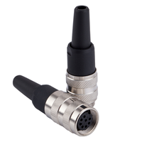 Conector Circular Metálico Recto Hembra de Bloqueo Rápido Impermeable de 2 y 3 Pines M16, Conector PCB M12 para Conexión de Cables