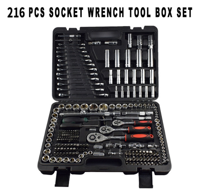 Black 216 Pieces Hand Tools Set