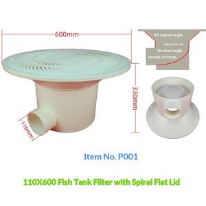 P001 Filtre de réservoir pour bassin d'aquaculture et produits aquatiques, avec égouttoir en forme d'entonnoir à courbure intérieure, pour évacuation des eaux usées sans angle mort - Product Image 2