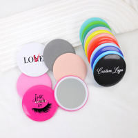 Miroirs de poche cosmétiques ronds de petite taille en gros, miroir de maquillage miniature, cadeau promotionnel, logo personnalisé, mini miroir