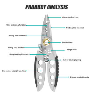 أداة يدوية كهربائية متعددة الوظائف: لتعرية وتقطيع وتجعيد الأسلاك، ومفاتيح سداسية، وكماشة تعرية - Product Image 3