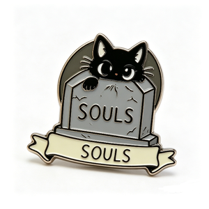 All Saints' Day Black Cat Graveyard Hard Enamel Metal <b>Pin</b> Halloween Souvenirs Irregular Shape Silver Plated Zinc Alloy - Product Image 2