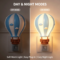Veilleuse LED en forme de montgolfière, taille moyenne, rotative à 360°, lumière douce et chaude, décoration de chambre d'enfant, cadeau, vente en gros, OEM d'usine