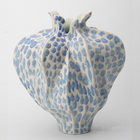 Vente chaude Vase En Céramique Nordique pour La Décoration Intérieure Art Géométrique Arrangement De Fleurs Sèches Ornements De Table À Manger pour Articles Décoratifs