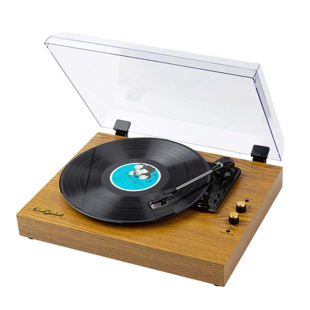 MZL-T01 Vintage Portable Phonograph 33/45/78RPM Turntables LP Record Phono Player Gramophone with BT Speaker Audio Music Player