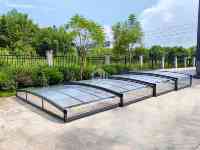 ECO SMART WASSERDICHTE SCHWIMMBADABDECKUNG GC5408 OUTDOOR Metall-Aluminiumrahmen-Umschließung Ohne Schienen Polycarbonat