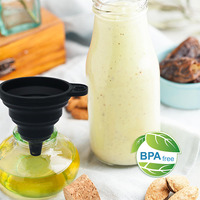 Entonnoir portable en silicone de qualité alimentaire avec conception pliable, mini-outil de remplissage pour le camping, les voyages et la cuisine en plein air
