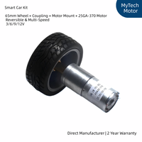 Kit de Coche Inteligente con Motor de Reducción DC JGA235-370, Soporte, Acoplador, Eficiencia IE1, Modelo de Rueda de 65MM