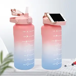 Kinder niedlich DIY lustig 500 ml 900 ml 2000 ml 3 in 1 Set Flasche motivierende Plastik-Wasserflasche mit individuellem Logo